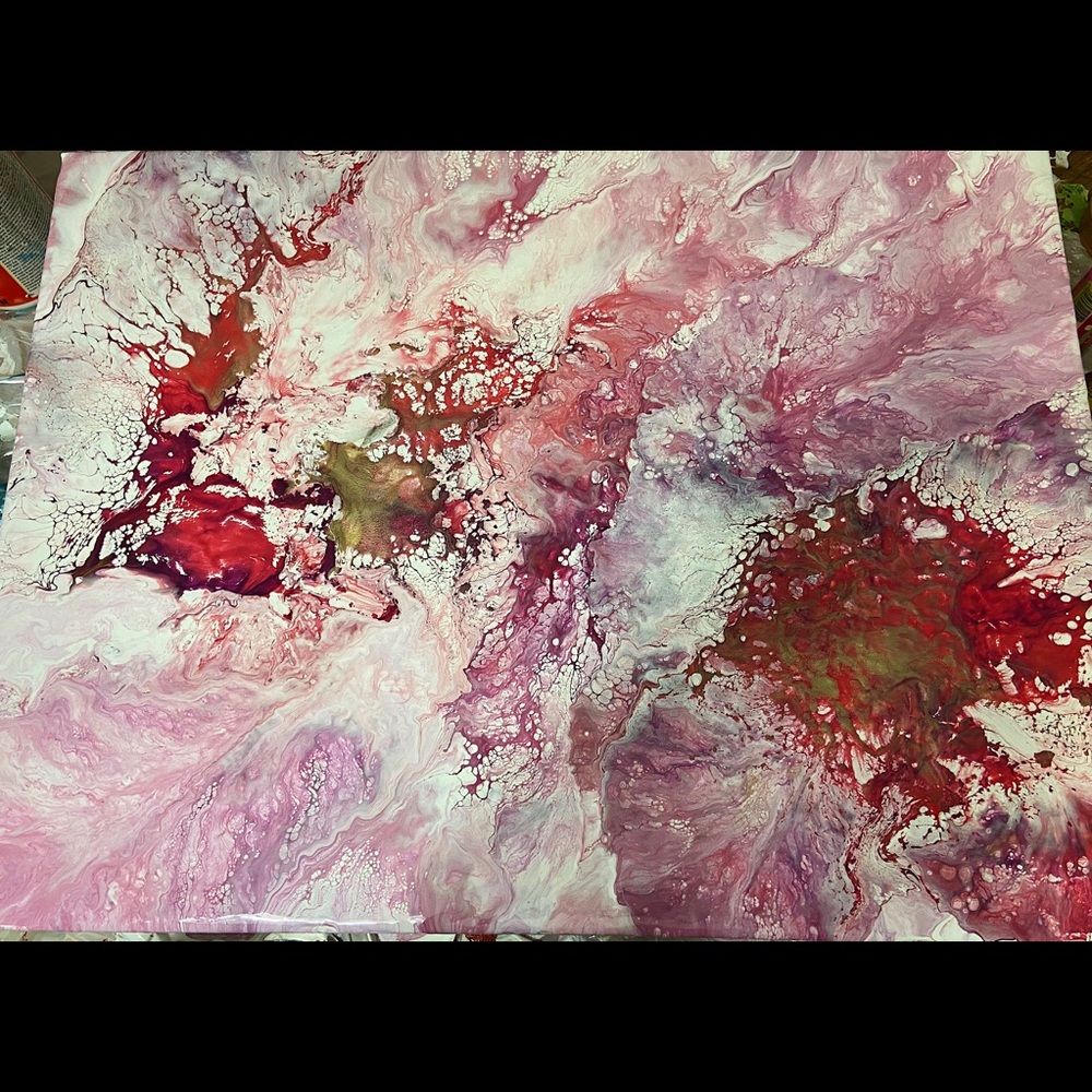 20x24 acrylic pour canvas wall painting